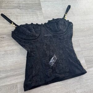 Black Lace Bustier Top